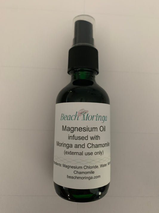 Magnesium oil infused with moringa